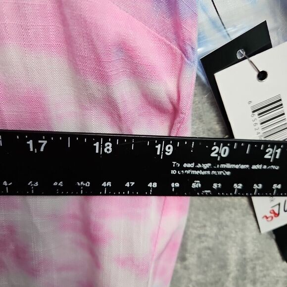 Tribal Jeans Women's P/S Long Sleeve Button Down Shirt tie dye blue pink blouse - Picture 4 of 11